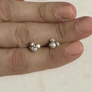 Pandora x Disney Mickey Mouse & Minnie Mouse Silhouette Stud Earrings